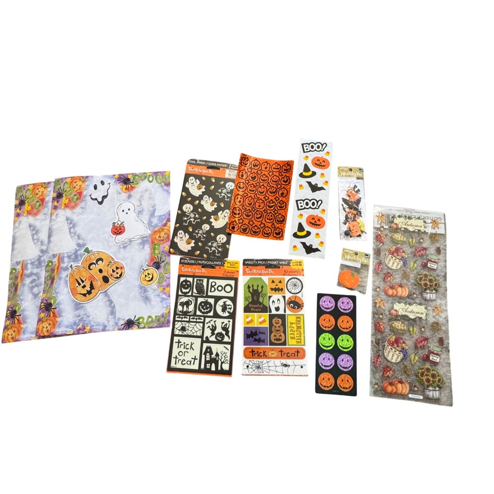 Halloween Autumn Sticker Stationery Lot‎ Stickety-Doo-Da Jolees Miss Elizabeths